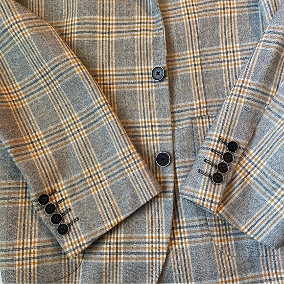 Paisley & Gray Sports Jacket Linen Blend 44R Slim Fit Blue White Gold - Picture 5 of 11